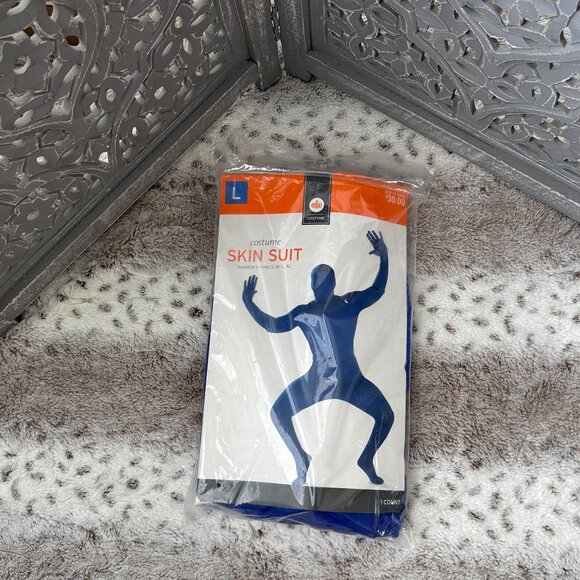 NWT! Men's Skin Suit costume large Blue Man Group creepy ghost Halloween party - Picture 1 of 10